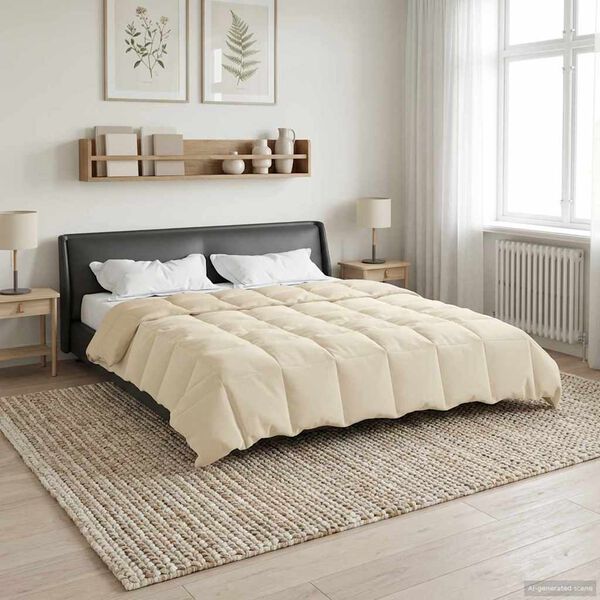 vidaXL Suvised teki Rapistatud cream 200 x 200 cm Mikrokiud