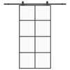 vidaXL l&uuml;kanduks furnituurikomplektiga, must, 102,5 x 205 cm, ESG-klaas