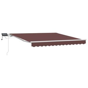 vidaXL k&auml;sitsi sisset&otilde;mmatav varikatus LEDiga, pruun, 300 x 250 cm