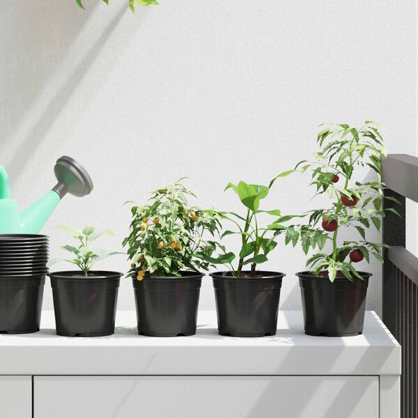 vidaXL Lillepott 100 pcs Must &Oslash; 15 x 12.5 cm Plastmass