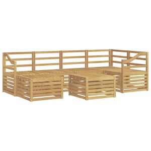 vidaXL V&auml;li diivanikomplekt 7 pcs Valge Pol&uuml;ester