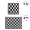 vidaXL 50-osaline r&auml;tikute komplekt, must ja valge, puuvill