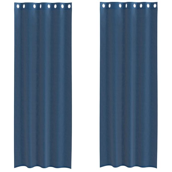 vidaXL Voile kardinad koos r&otilde;ngastega 2 tk Royal Blue