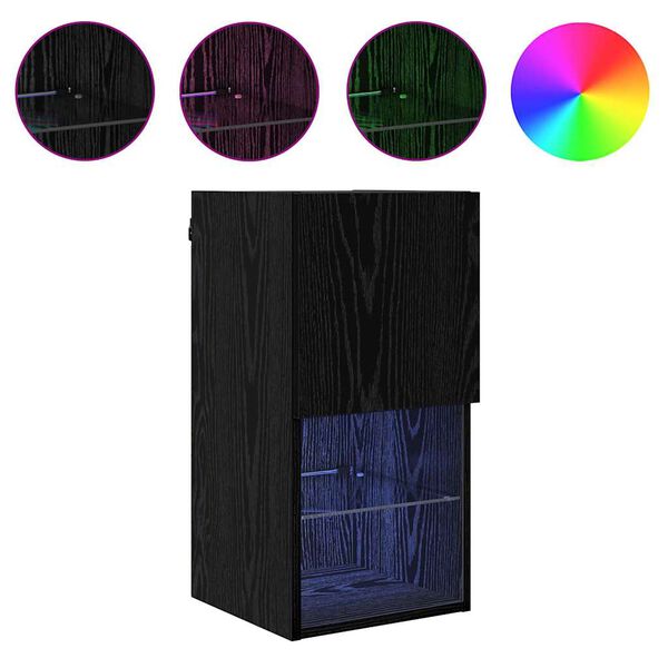 vidaXL Seinale kinnitatavad telerialused 2 pcs Must tamm Tehispuit