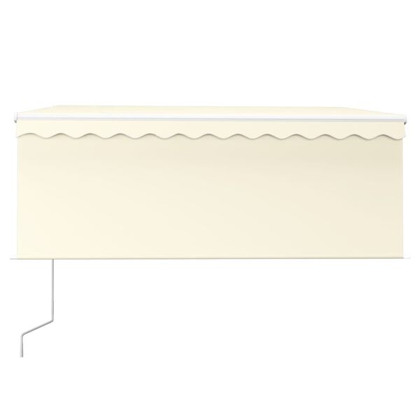vidaXL automaatne varikatus, tuuleandur, LED, 3x2,5 m kreemjas