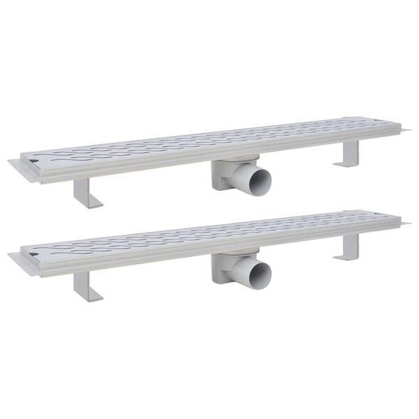 vidaXL lineaarne du&scaron;i &auml;ravoolus&uuml;steem 2 tk 730x140 mm roostevaba teras