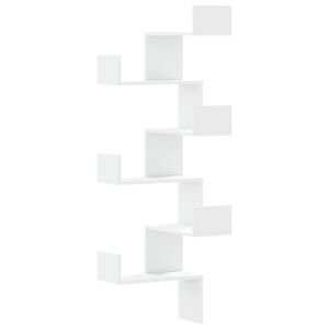 vidaXL seina nurgariiul, valge, 45x45x147 cm, tehispuit