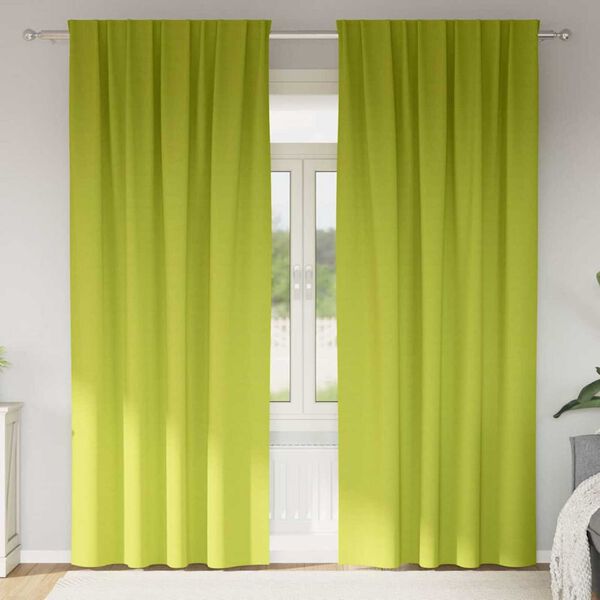 vidaXL Kardinad rõngastega 2 pcs Roheline 245 x 140 cm Polüester