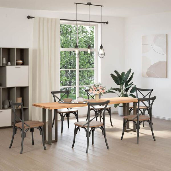 vidaXL konsoollaua jalad, T-kujulised, 2 tk, mustad, 25 x 28 x (72&ndash;73) cm, teras