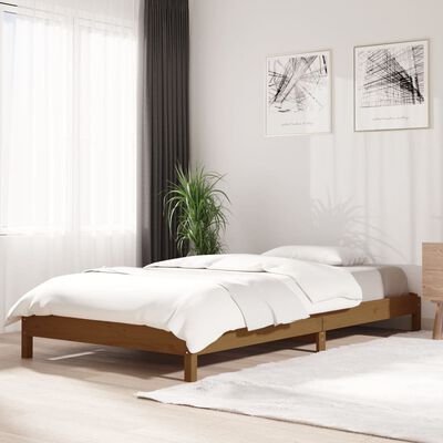 vidaXL virnastatav voodi, meepruun, 90 x 190 cm, männipuit