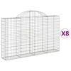 vidaXL kaarekujulised gabioonkorvid 8 tk, 200x30x120/140 cm, raud