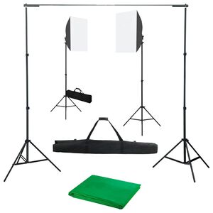 vidaXL fotostuudiokomplekt valgustuse ja taustapildiga