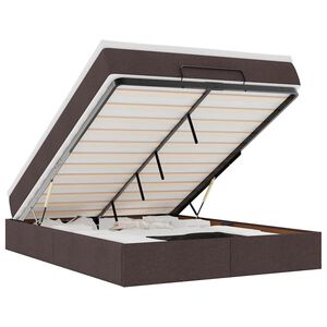 vidaXL ottomani voodi madratsiga, tumepruun, 140x190cm, kangas