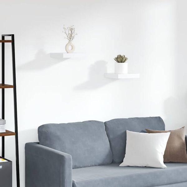 vidaXL seinariiulid, 2 tk, valge, 23 x 23,5 x 3,8 cm MDF