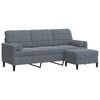 vidaXL 3-kohaline diivan jalapingiga, tumehall, 180 cm, samet