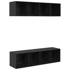 vidaXL Telerikapi komplekt 3 pcs Must tamm Tehispuit