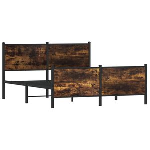 vidaXL metallist voodiraam ilma madratsita suitsutatud tamm 140x200 cm