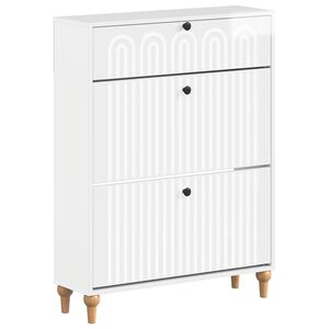 vidaXL Kinga kapp ALKMAAR 78 x 24 x 103 cm Tehispuit K&otilde;rgl&auml;ikega valge