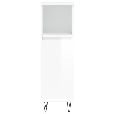vidaXL 3-osaline vannitoakappide komplekt, kõrgläikega valge tehispuit