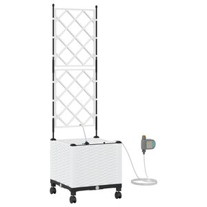 vidaXL Aiakonteiner Kastmise ja Ratastega Valge 40 x 40 x 148 cm PP