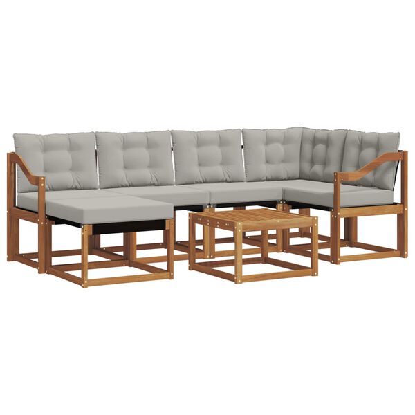 vidaXL V&auml;li diivanikomplekt padjaga 7 pcs Looduslik ja Hele Hall