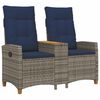 vidaXL Reguleeritav pink koos lauaga 2 -Seater 126 x 65 x 112 cm