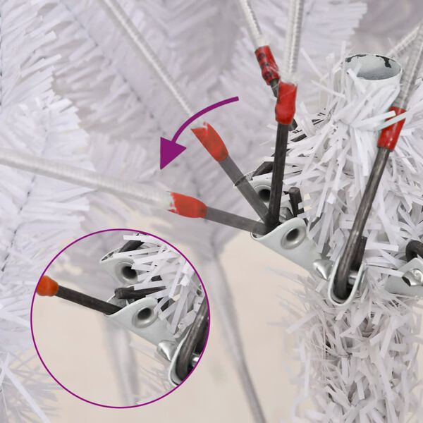 vidaXL kunstj&otilde;ulukuusk alusega, valge, 270 cm