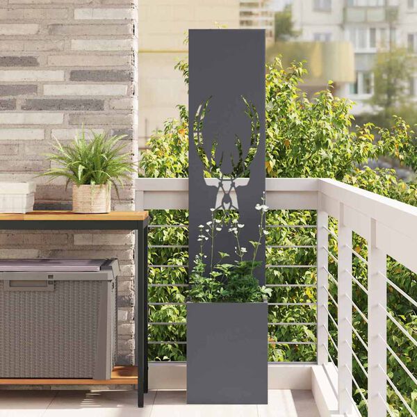 vidaXL Aia privaatsuse kate Antratsiit 32 x 140 cm Külmpruun teras