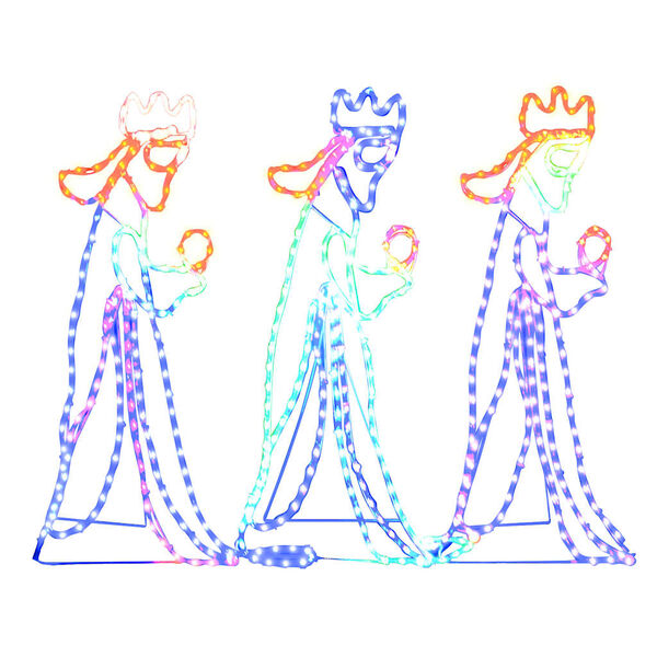 vidaXL kolme kuninga j&otilde;ulufiguur 504 LEDiga, 99,5 x 45,5 cm