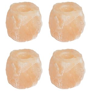 vidaXL Soola Kivi Tealight Hoidjad 4 tk Roosa Soole kivi
