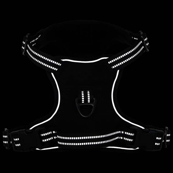 vidaXL koerarakmed helkurribadega, reguleeritav, must S