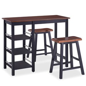 vidaXL 3-osaline baarikomplekt, MDF, must