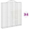 vidaXL kaarekujulised gabioonkorvid 4 tk, 200x30x220/240 cm, raud