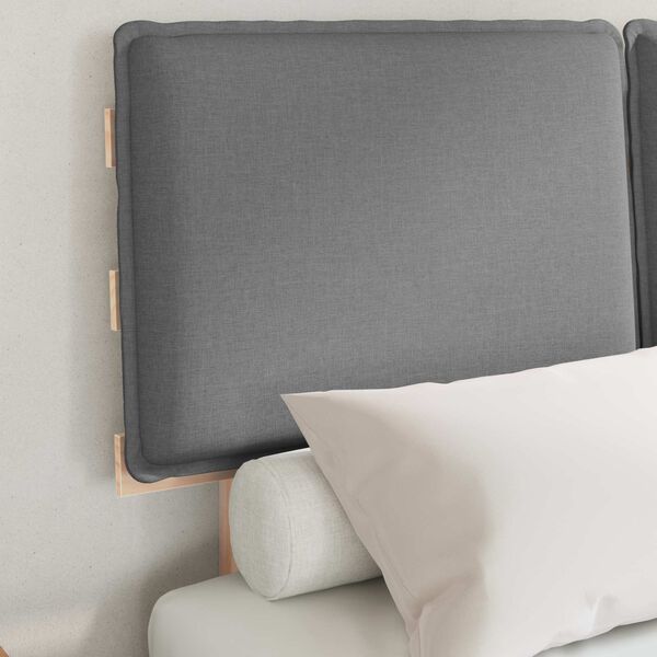 vidaXL Voodiraam Pehme Peatoega peaga Helehall 120 x 200 cm Tahke mänd