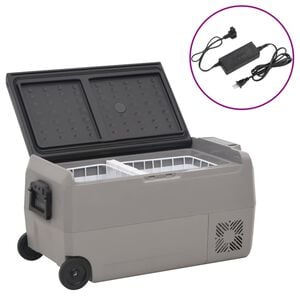 vidaXL rataste ja adapteriga jahutuskast, must ja hall, 36 l, PP & PE