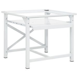 vidaXL pesumasina alus v&auml;ljat&otilde;mmatava riiuliga, valge