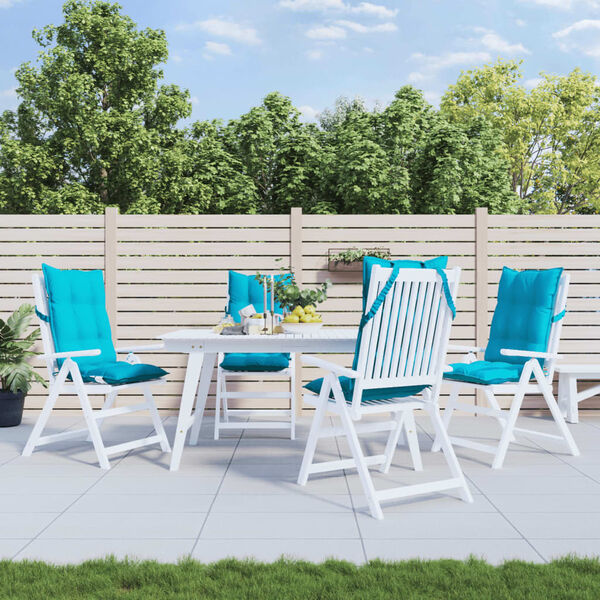 vidaXL k&otilde;rge seljatoega toolipadjad 4 tk, t&uuml;rkiissinine, oxford kangas