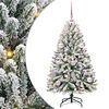 vidaXL Tehisj&otilde;ulupuu 120 cm 150 LED-i Soe valge PVC ja teras