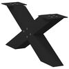 vidaXL kohvilaua jalad, X-kujulised, 2 tk, mustad, 70 x (30&ndash;31) cm, terasest