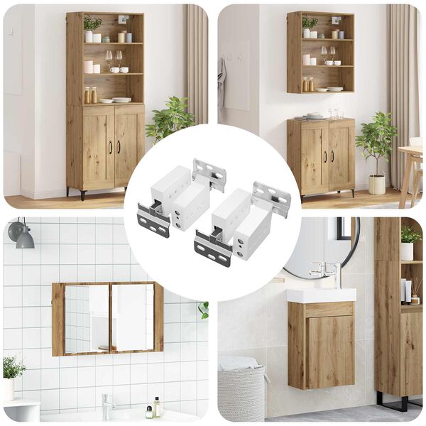 vidaXL Kapikinnitust 2 pcs Valge 70 x 48 x 19 mm Raud ja Plastik