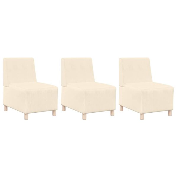 vidaXL Käetugedeta mooduldiivani element 3 pcs cream 55 x 74 x 82 cm