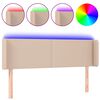 vidaXL LED-voodipeats, Cappuccino, 147x16x78/88 cm kunstnahk