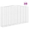 vidaXL kaarekujulised gabioonkorvid 9 tk, 400x50x220/240 cm, raud