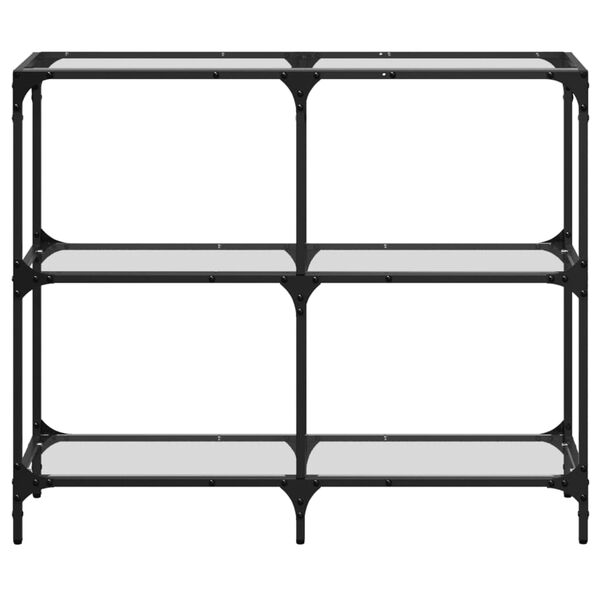 vidaXL kohvilaud, l&auml;bipaistev klaasplaat, 98x30x81 cm, teras