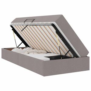 vidaXL Voodi hoiukohaga ja madratsiga Pruunikashall 100 x 200 cm