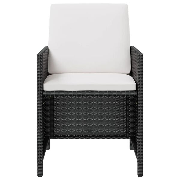 vidaXL 13-osaline aiamööblikomplekt patjadega, polürotang, must