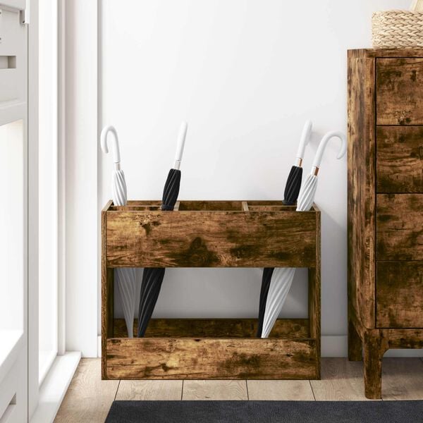 vidaXL Hoidik ja riputustugi Suitsetatud tamm 65 x 24 x 50 cm