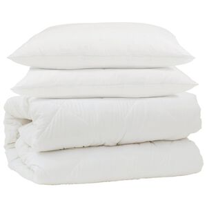 vidaXL Teki komplekt padjaga 3 pcs Valge Mikrofiber ja allahindlused