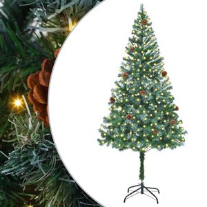 vidaXL Tehisj&otilde;ulupuu koos 300 LED-iga Roheline 180 cm PVC ja teras