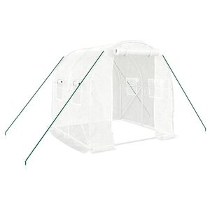 vidaXL kasvuhoone terasraamiga, valge, 4 m&sup2;, 2x2x2 m
